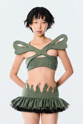 Pixie Wing Top - Faded Green