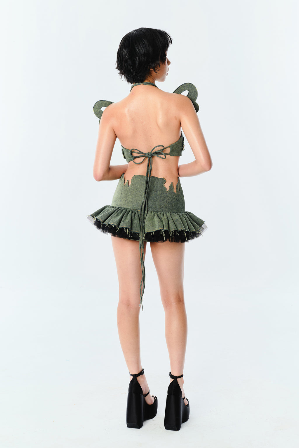 Pixie Wing Top - Faded Green