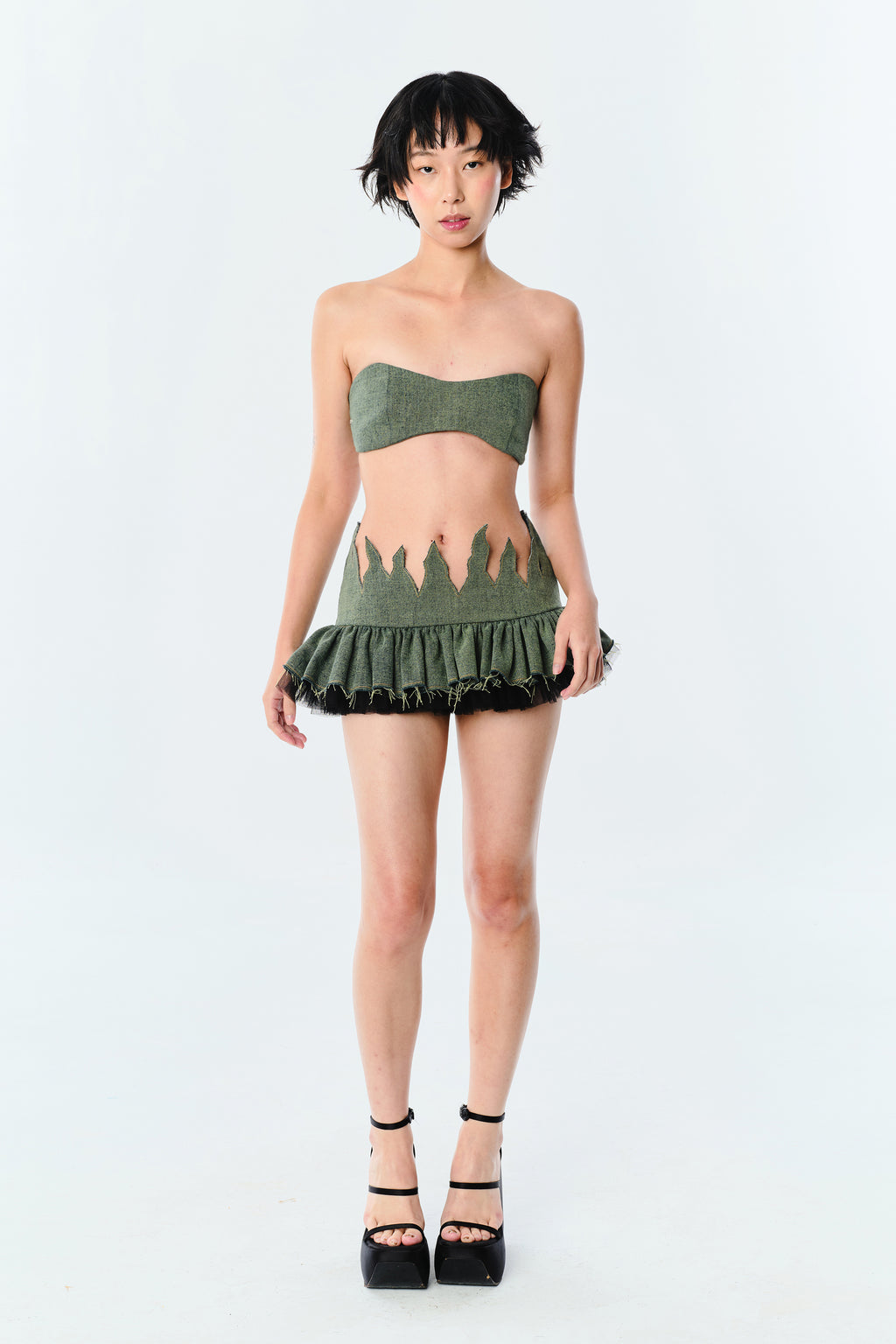 Pixie Wing Top - Faded Green