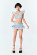 Pixie Fluffed Skirt (Baby Blue)