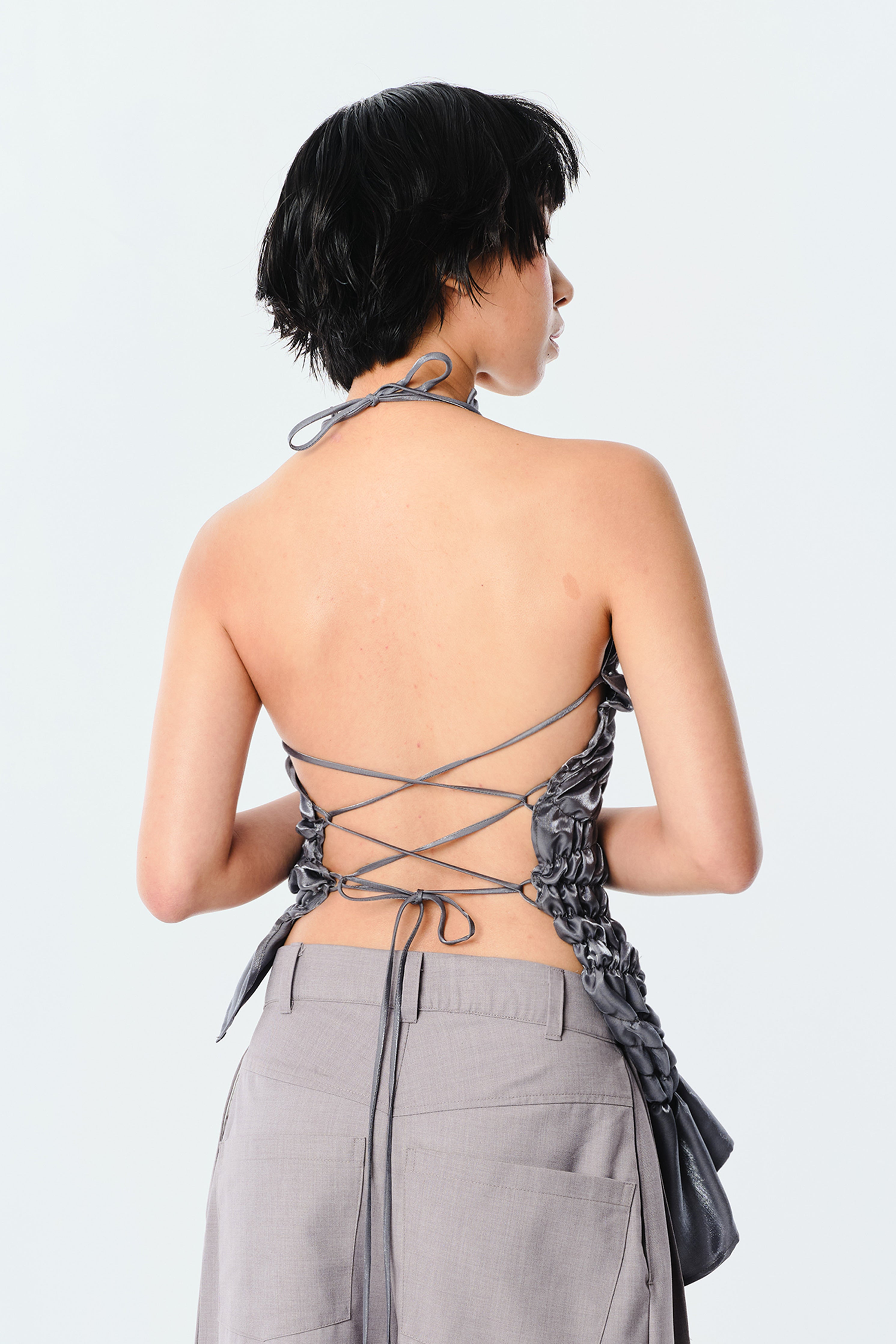 Blooming Smocked Top (Grey)